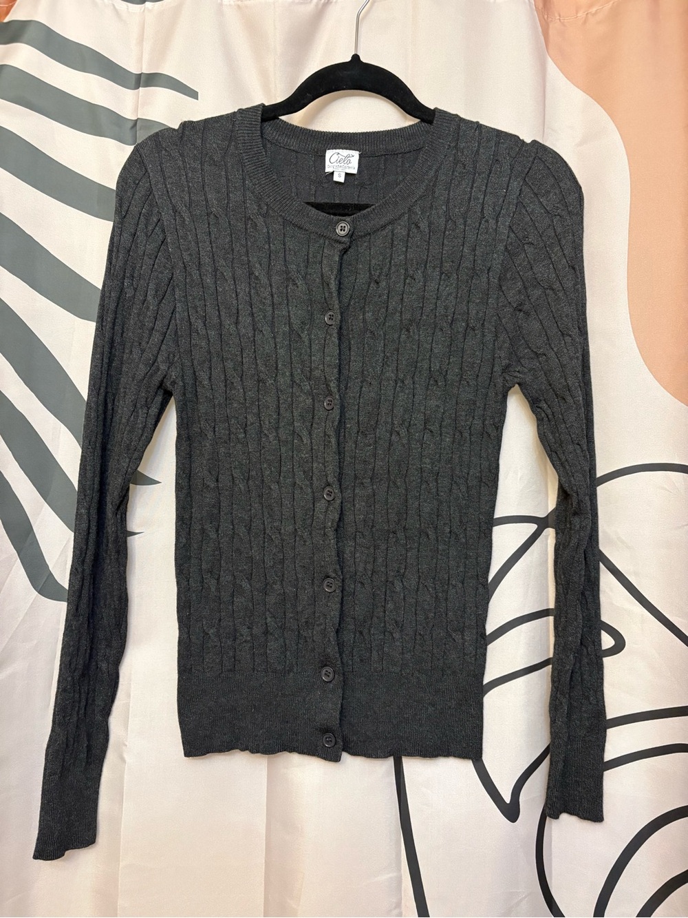 Ribbed Button-Front Cardigan